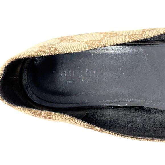 Gucci GG Logo Monogram Supreme Guccissima Brown Canvas Ballet Flat Shoes EU 37.5 - Picture 8 of 11